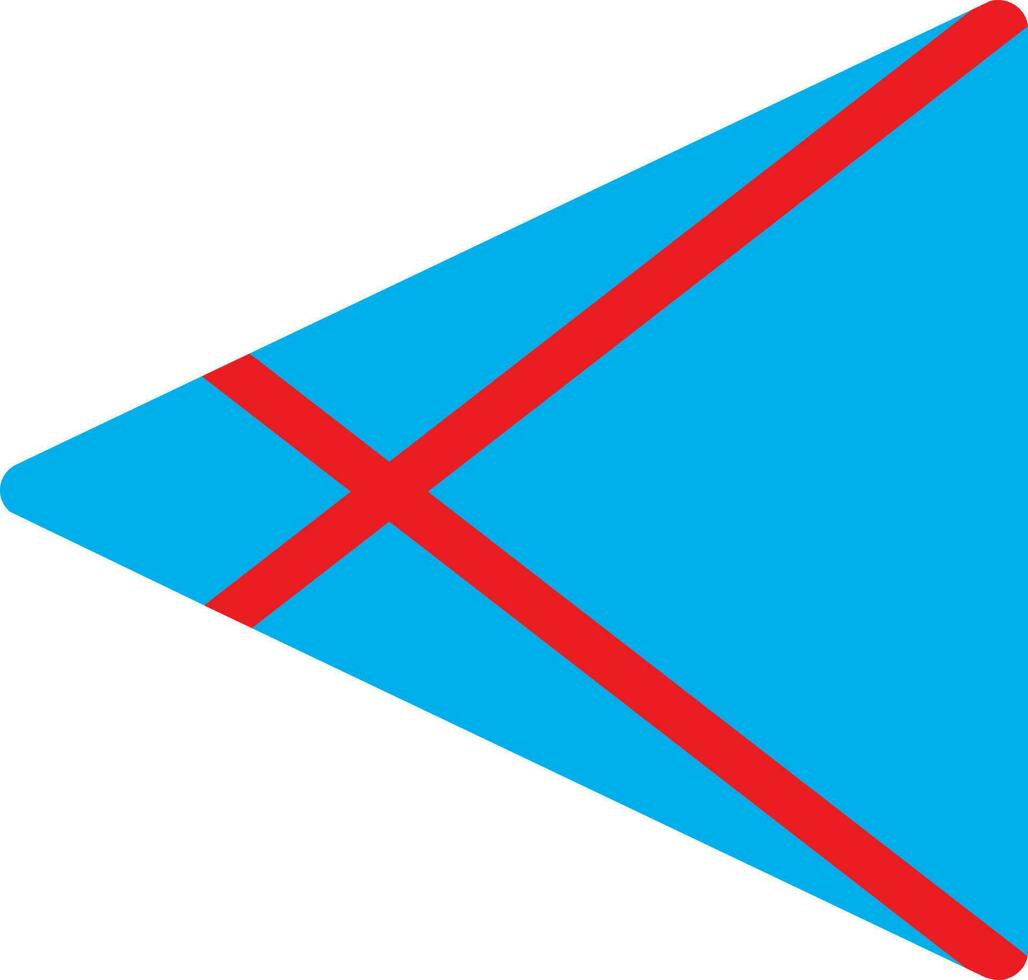 Red and blue play store in flat style. vector