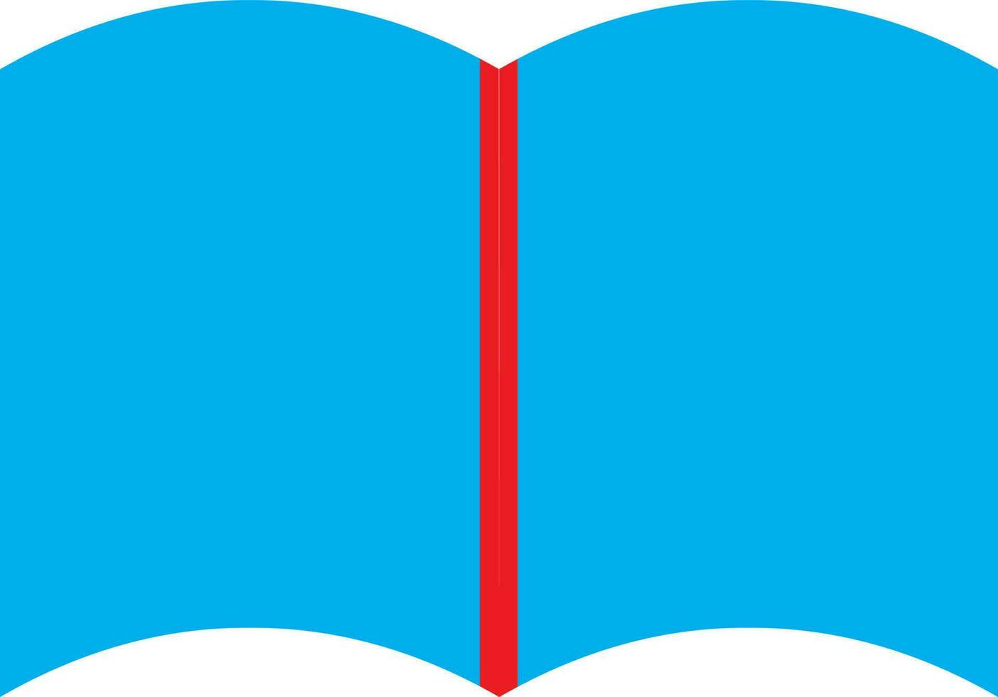Blue open book on white background. vector