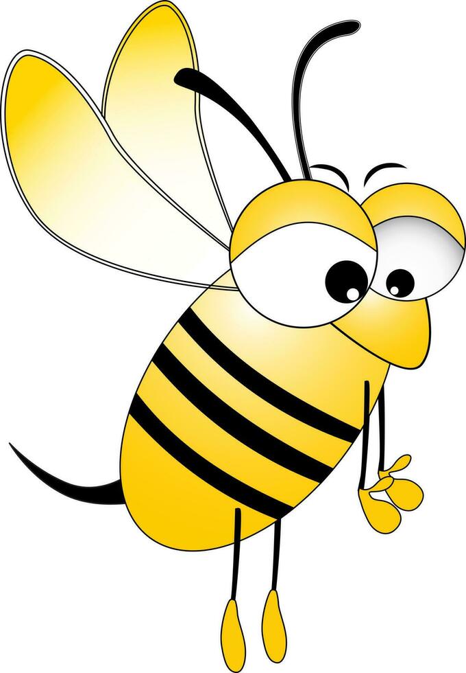 Illustration of a yellow honey bee. vector