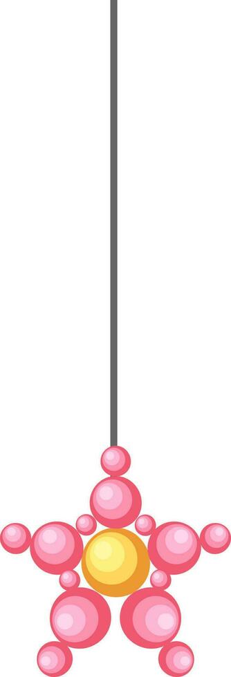 Hanging star made by pearls. vector