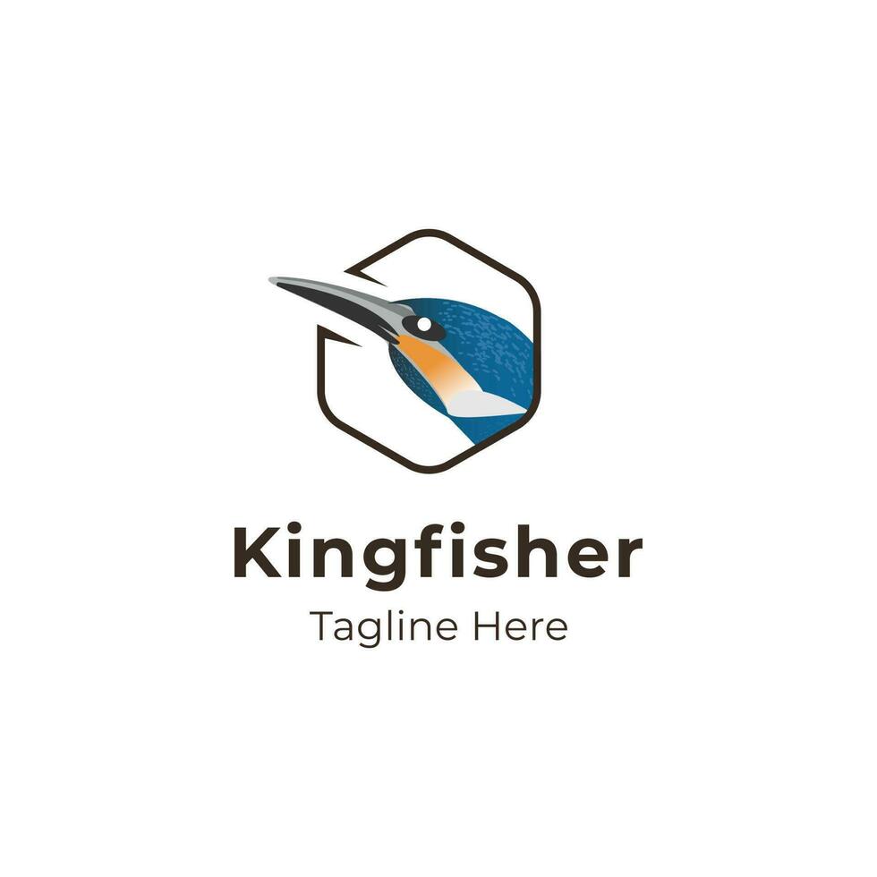 Kingfisher logo design concept vector