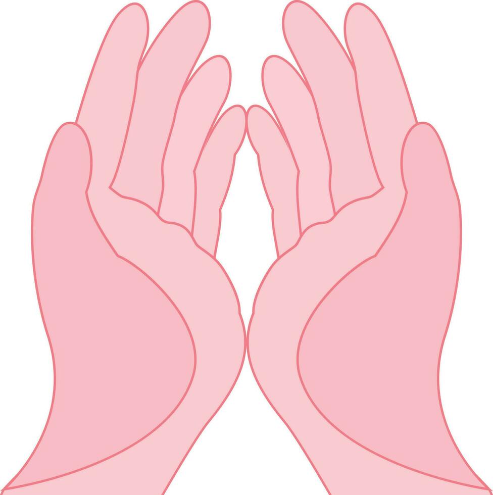 Illustration of praying muslim man hands. vector