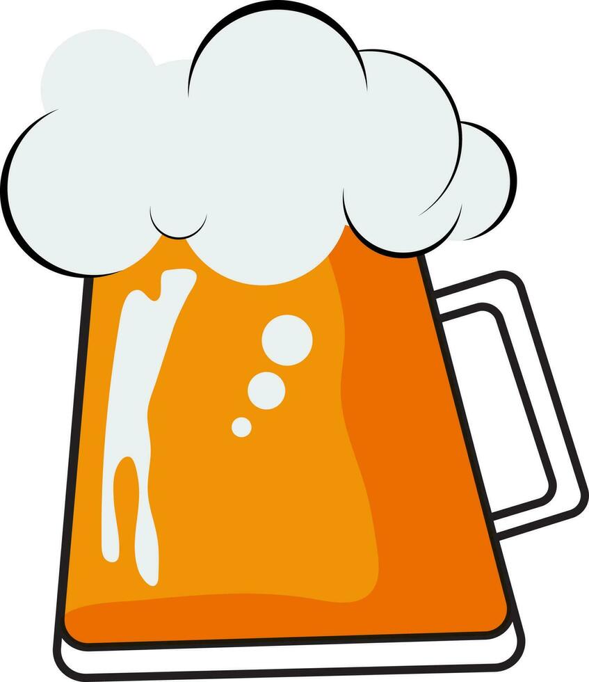 Isolated orange beer mug. vector