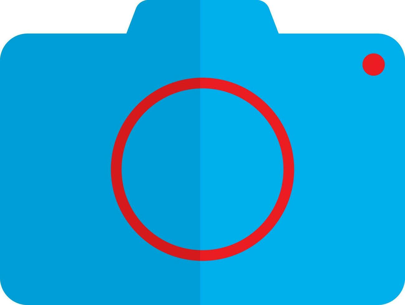 Blue illustration of a camera. vector