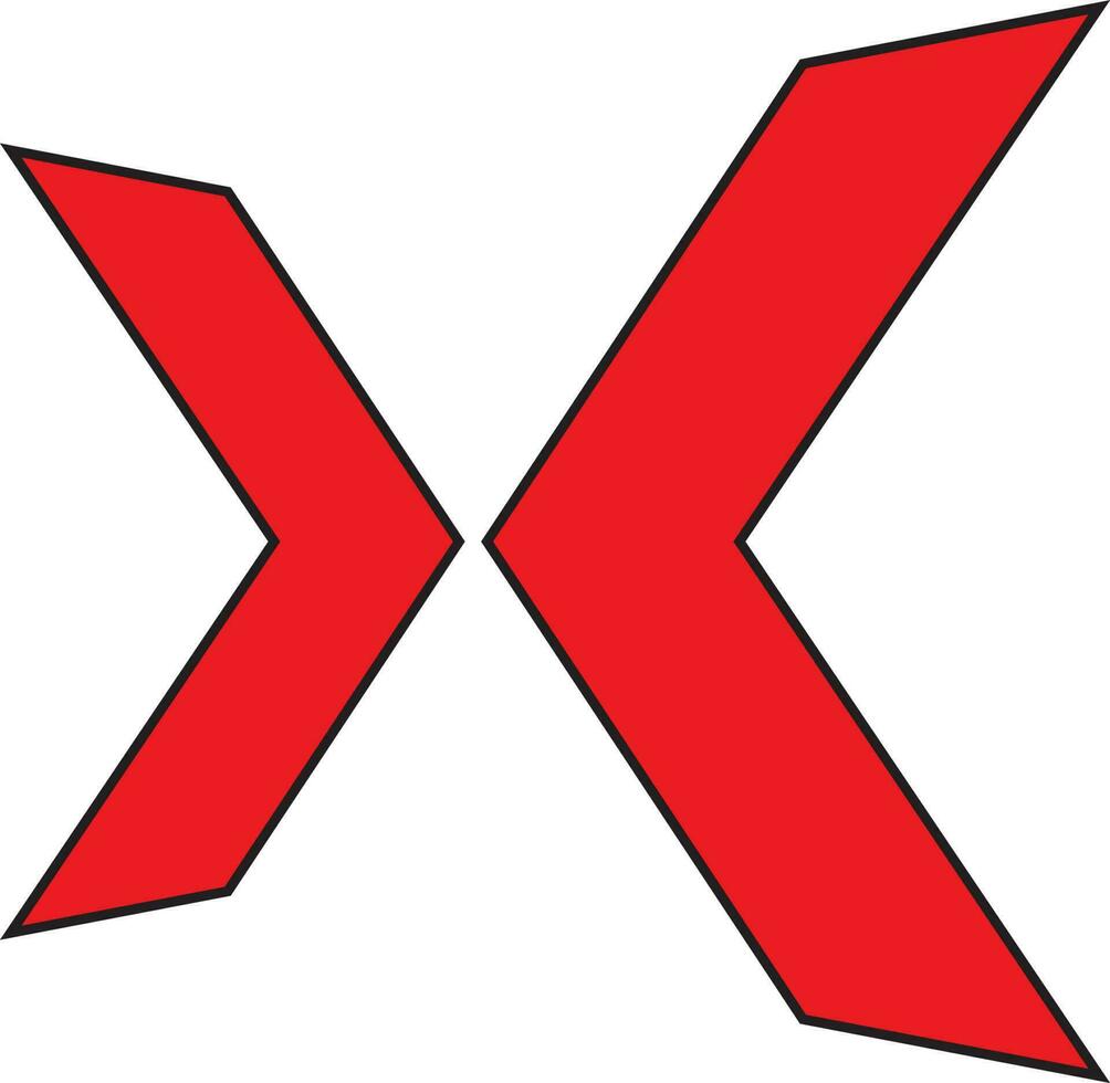 Red Xing logo on white background. vector