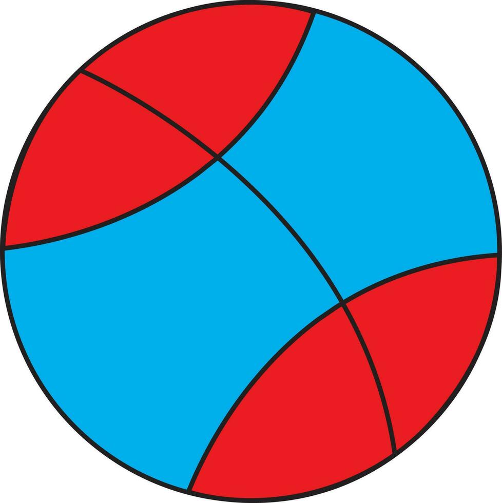 Red and blue dribbble logo in flat style. vector
