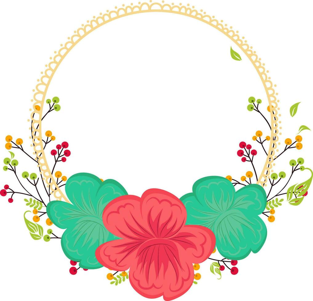 Beautiful flowers decorated frame design. vector