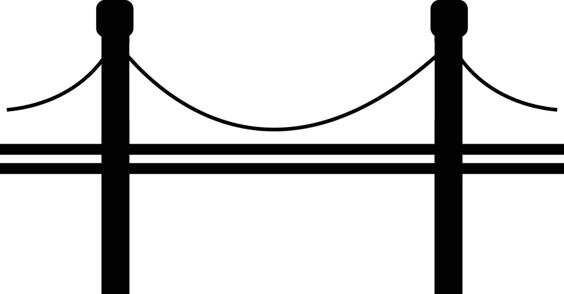 Modern design pattern of bridge in balck color. vector