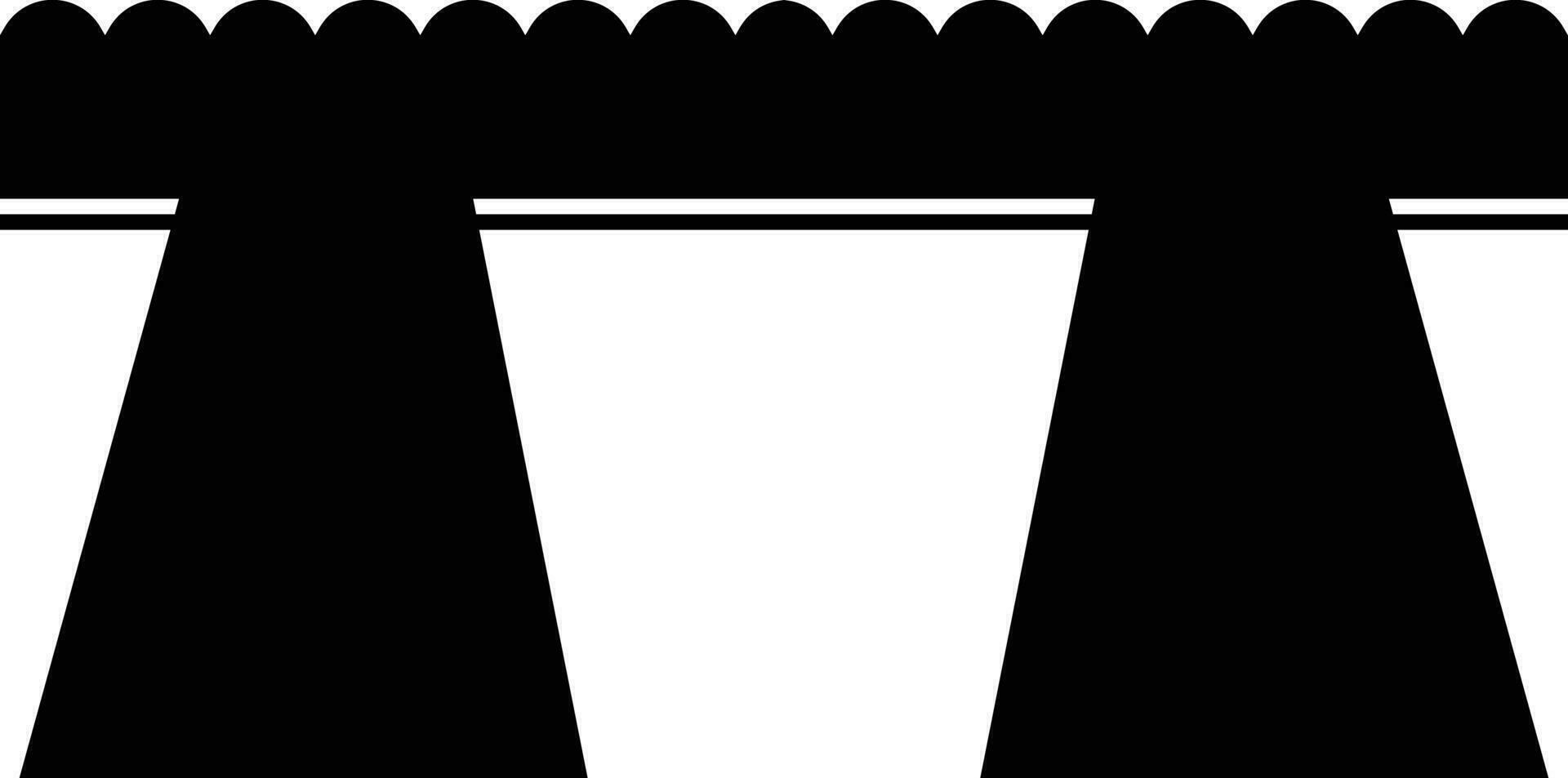 Two pillar bridge icon in black color. vector