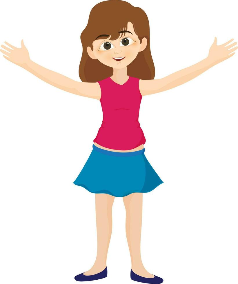 Beautiful young girl character. vector