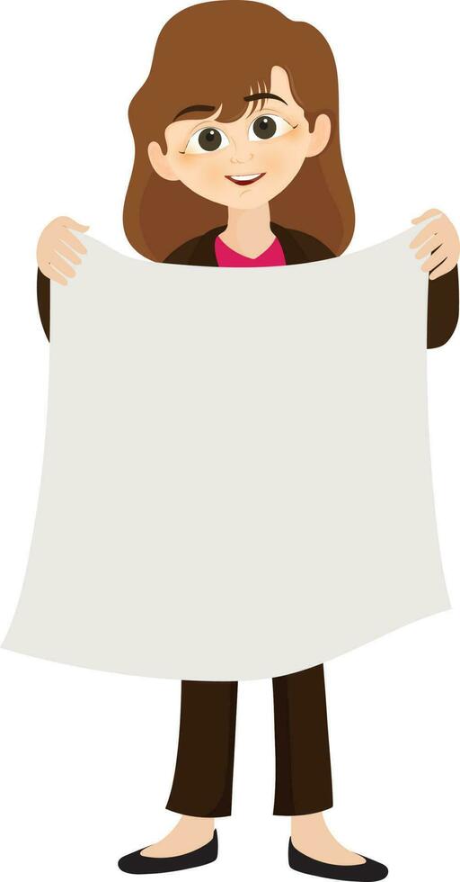 Beautiful young smiling business woman character. vector