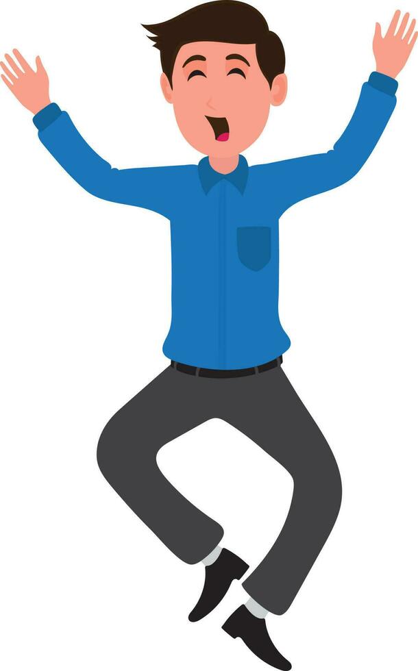 Character of a jumping businessman. vector