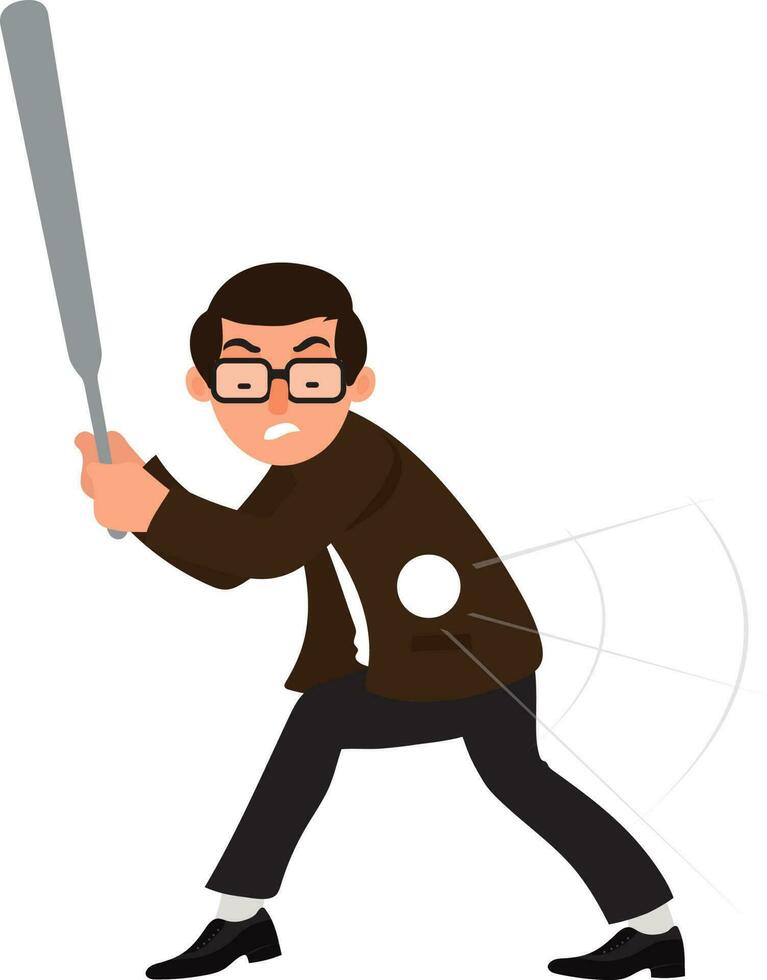 Businessman holding baseball bat. vector