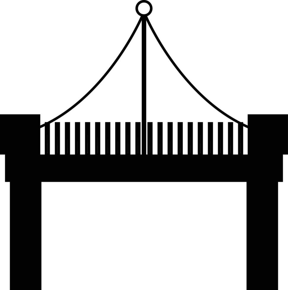 Pictogram of modern bridge in black color. vector