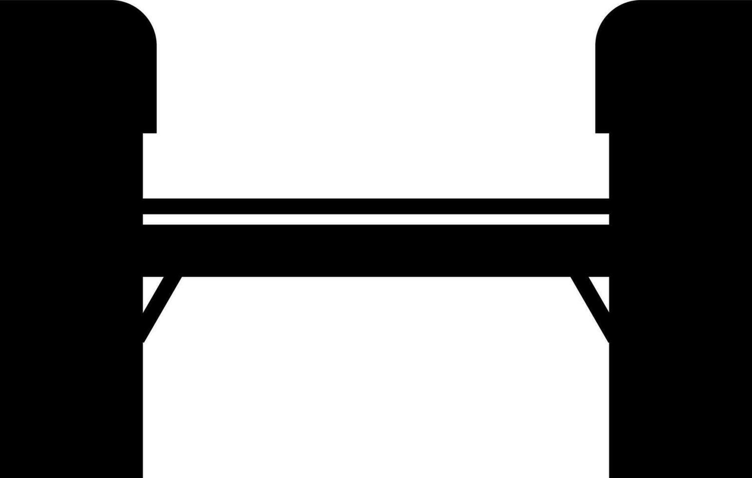Isolated illustration of bridge in black color. vector