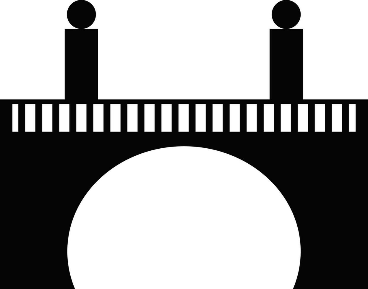 túnel puente hecho con negro y blanco color. vector