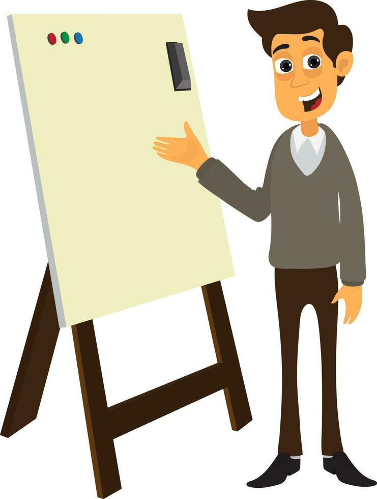 Business man giving presentation. vector