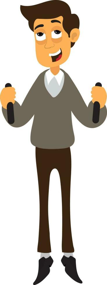 Character of a happy businessman. vector