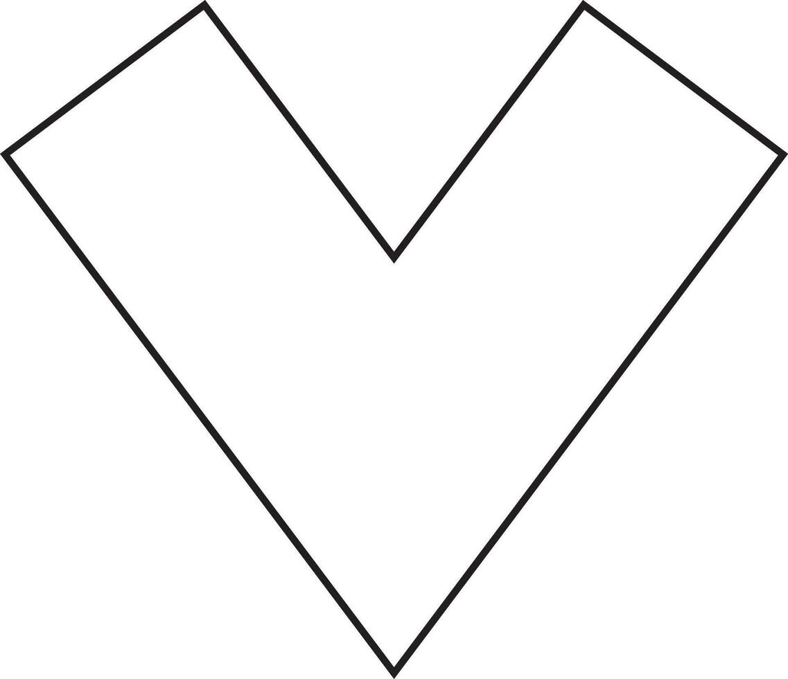 Isolated line art V logo on white background. vector