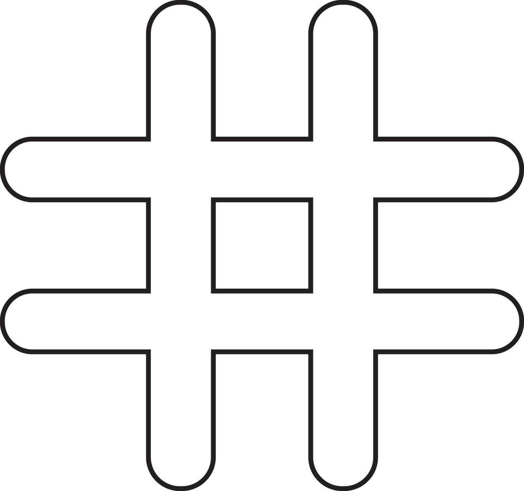 Black line art hash on white background. vector