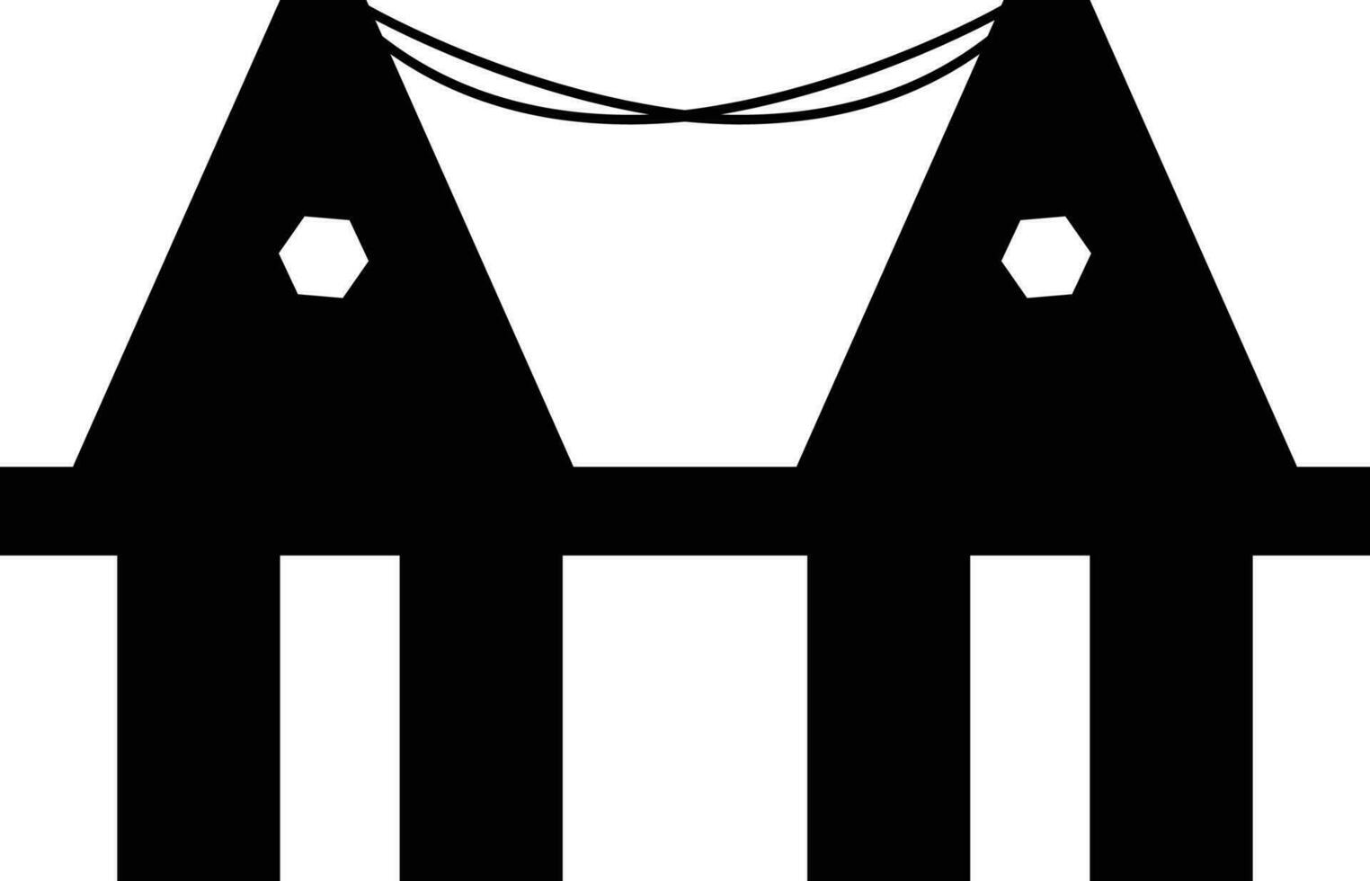 plano icono de brige en negro color. vector