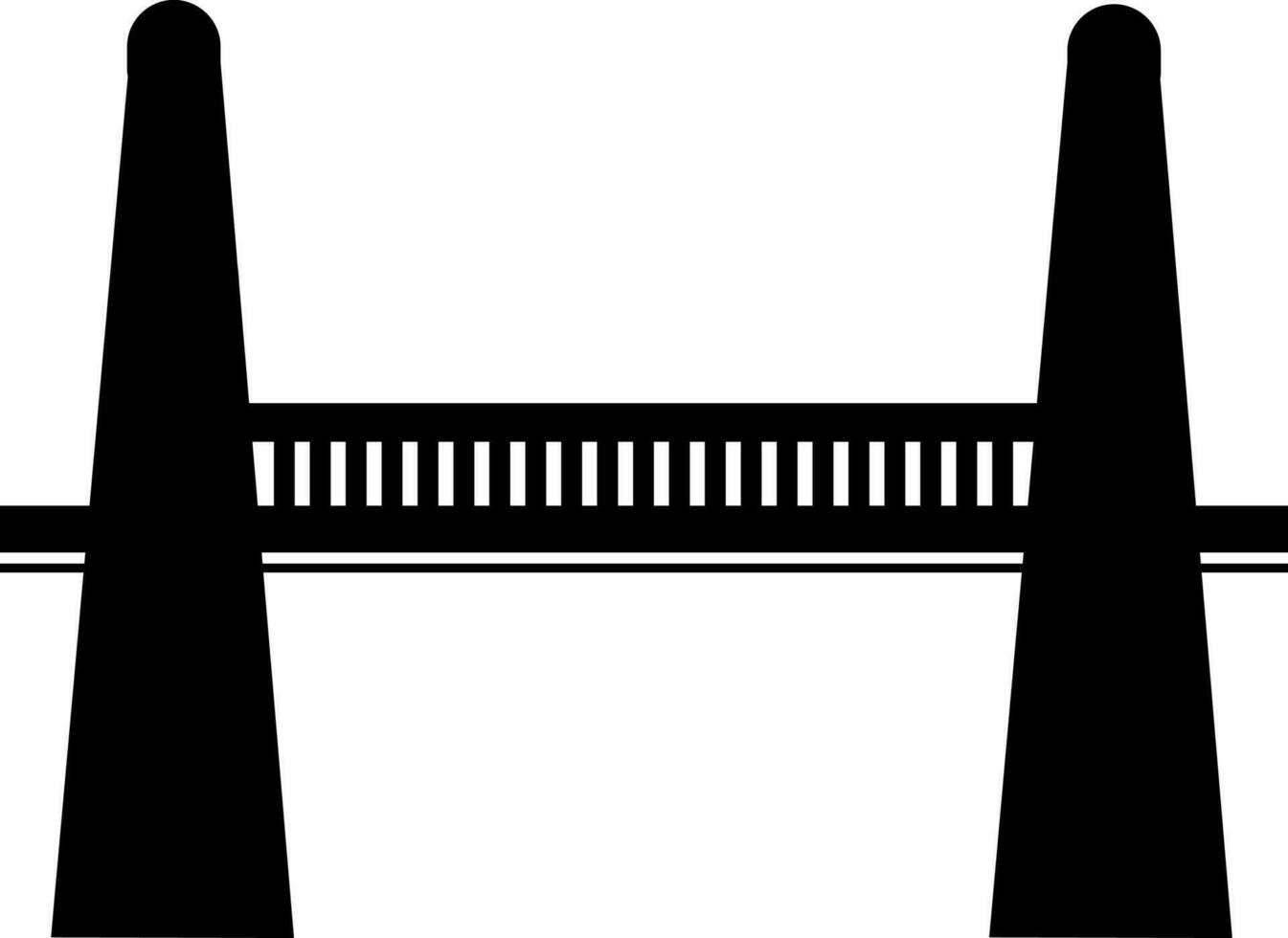 Two pillar bridge isolated in black color. vector