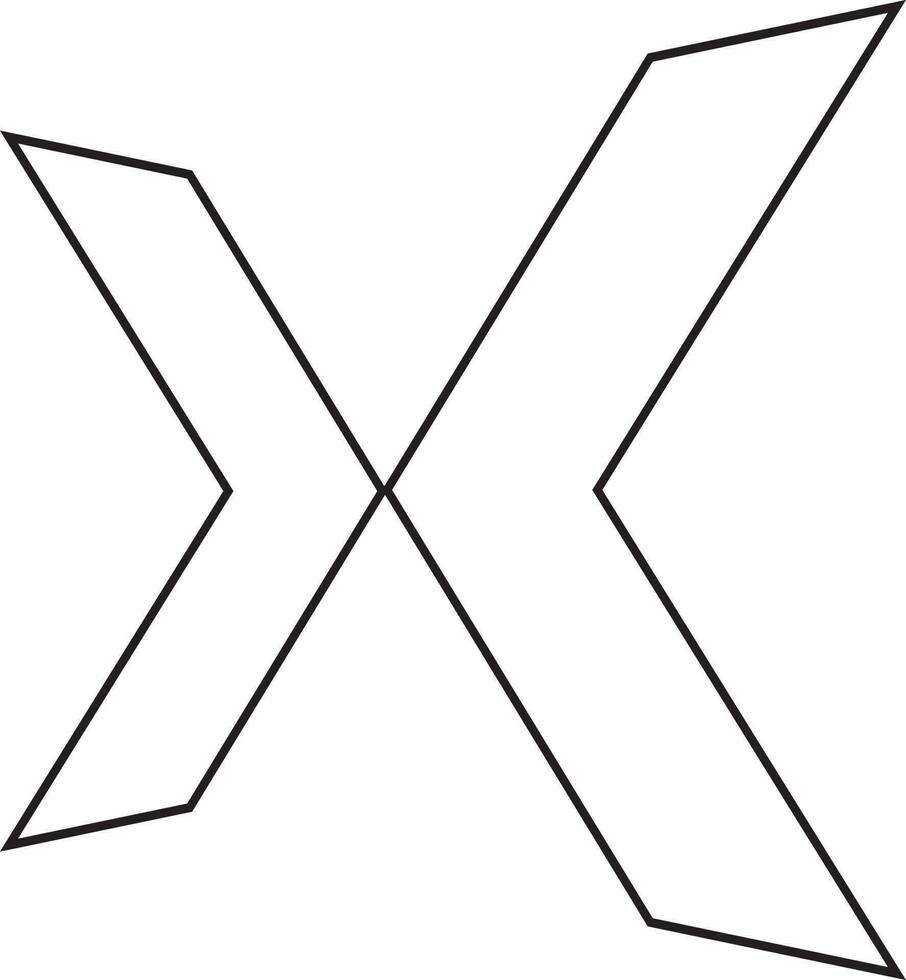 Black line art xing logo on white background. vector