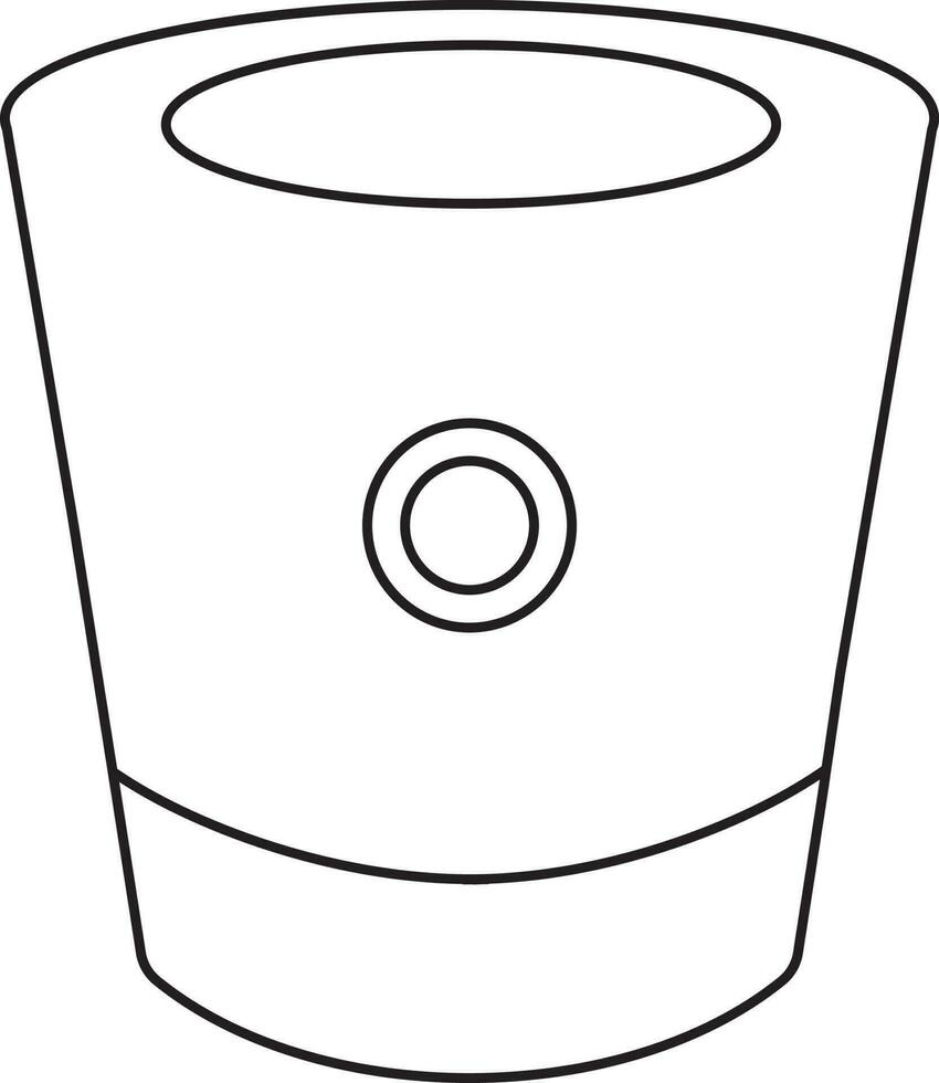 Isolated black line art bitbucket. vector