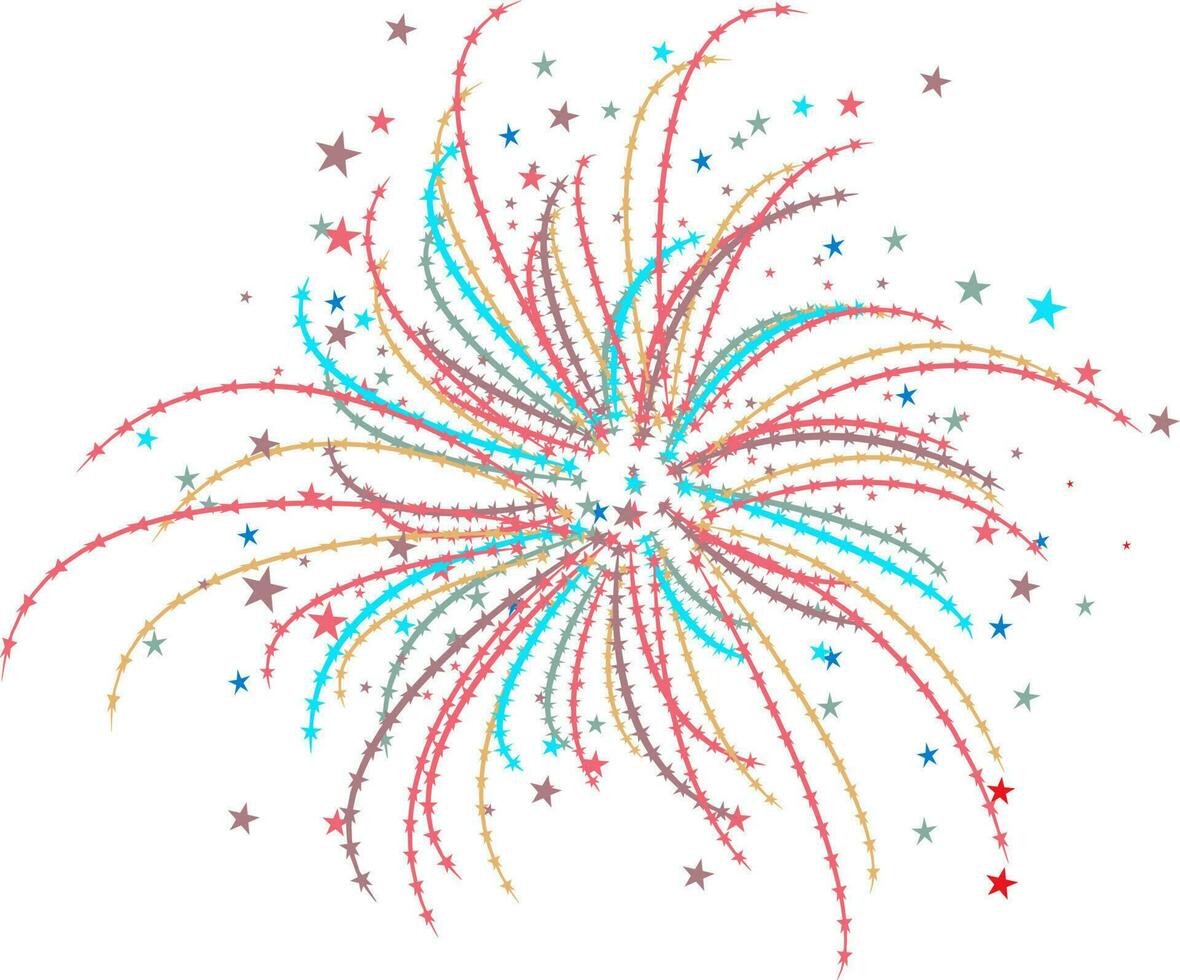 Carnival background with colorful fireworks. vector