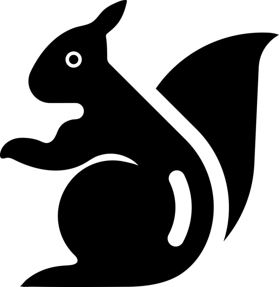 Black illustration of a Squirrel. vector