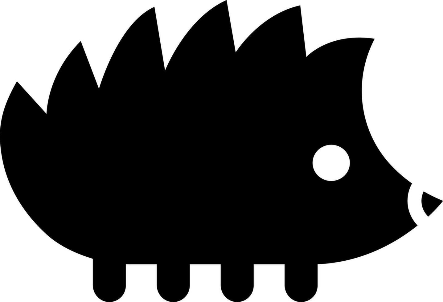 Black illustration of Hedgehog. vector