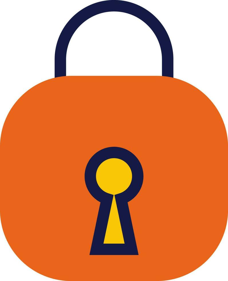Flat illustration of a lock icon. vector
