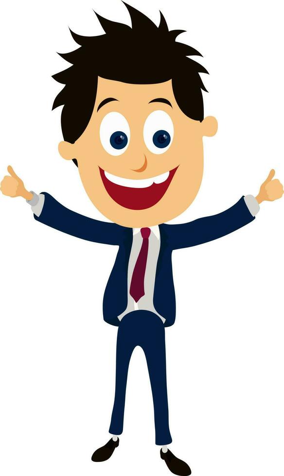 Cartoon character of a happy businessman. vector