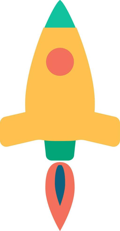 Flat illustration of a rocket. vector