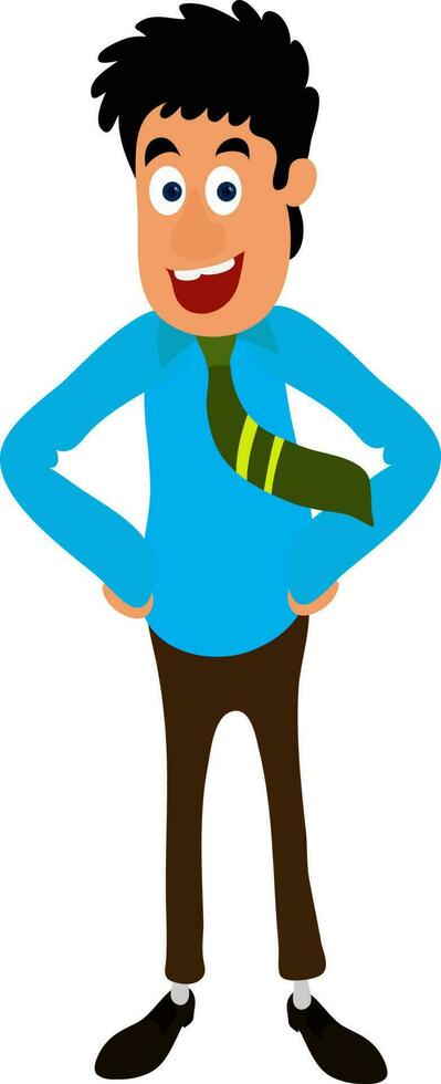 dibujos animados personaje de un contento hombre. vector