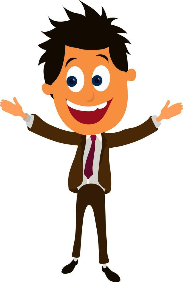 Cartoon character of funny businessman. vector