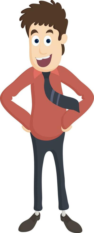 Cartoon character of happy businessman. vector