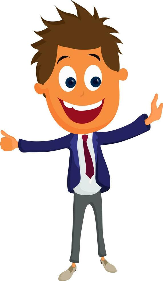 Cartoon character of a happy businessman. vector