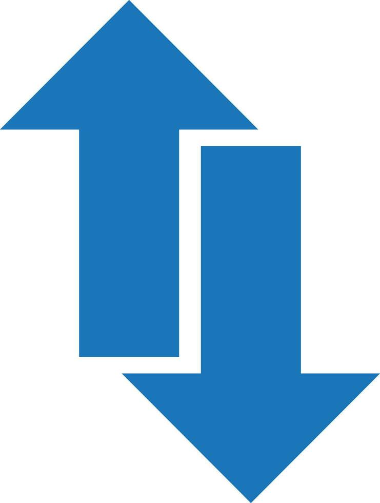 Flat style upward and downward arrow icon. vector