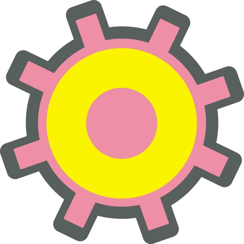 Flat illustration of a cogwheel. vector