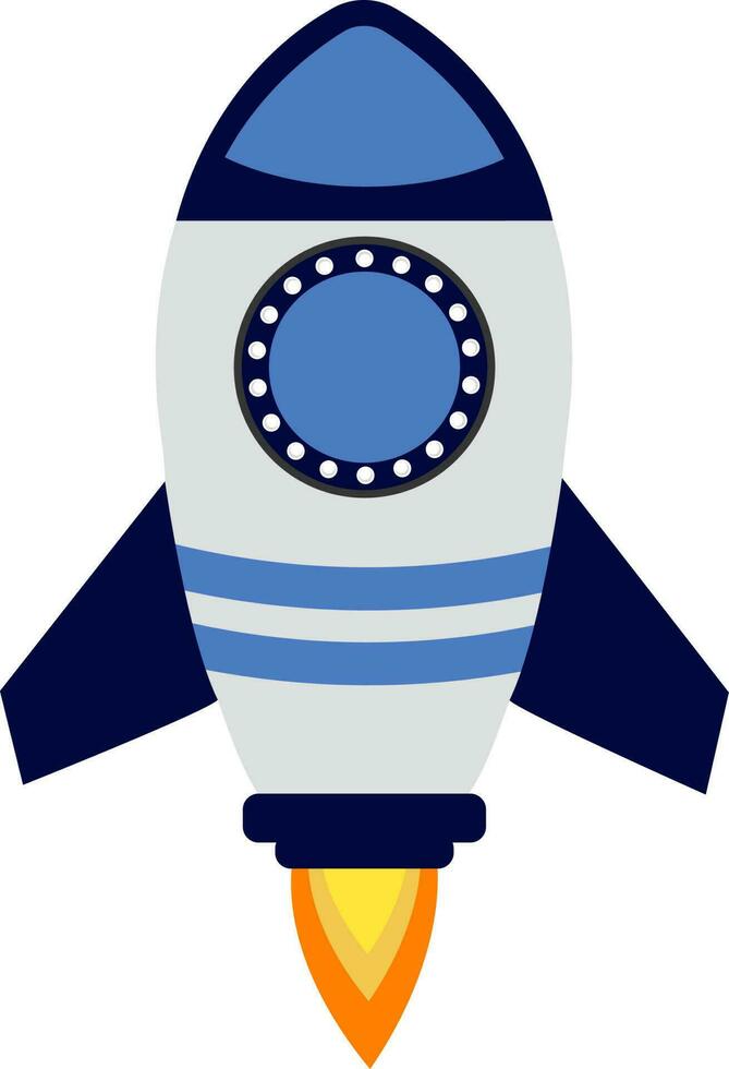 Flat style icon of a rocket. vector