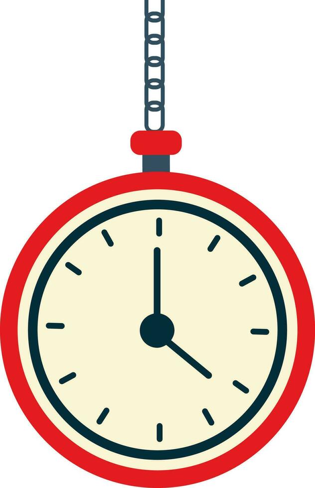 Flat style pocket clock. vector