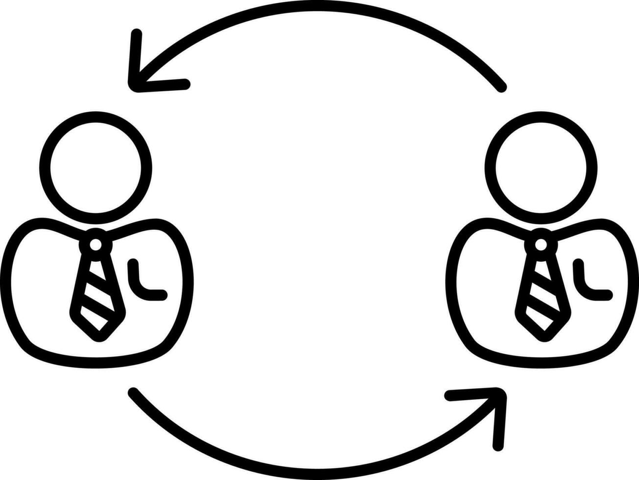 Business communication symbol with businessmen. vector