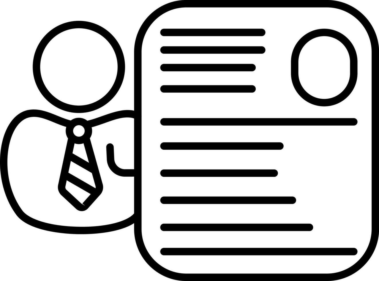 Flat Businessman and Resume sign or symbol. vector