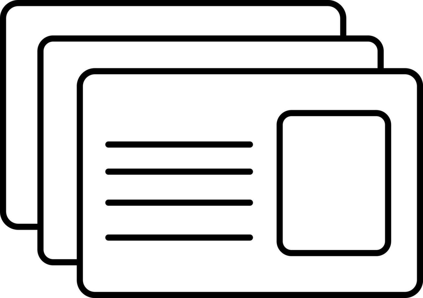 Flat line art symbol of Identity Card. vector