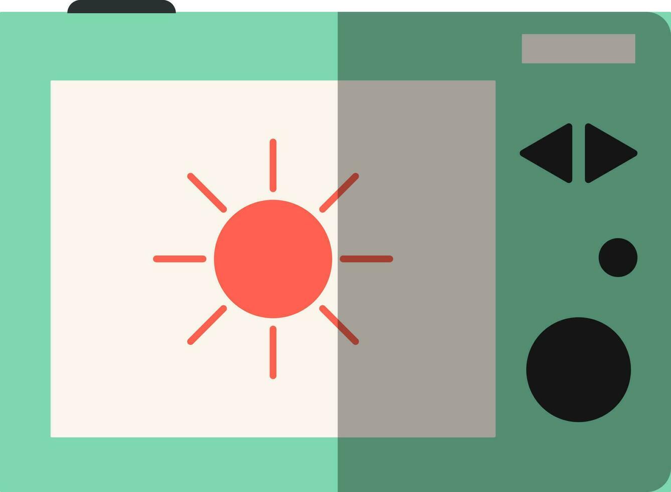 luz de sol modo icono en cámara pantalla. vector