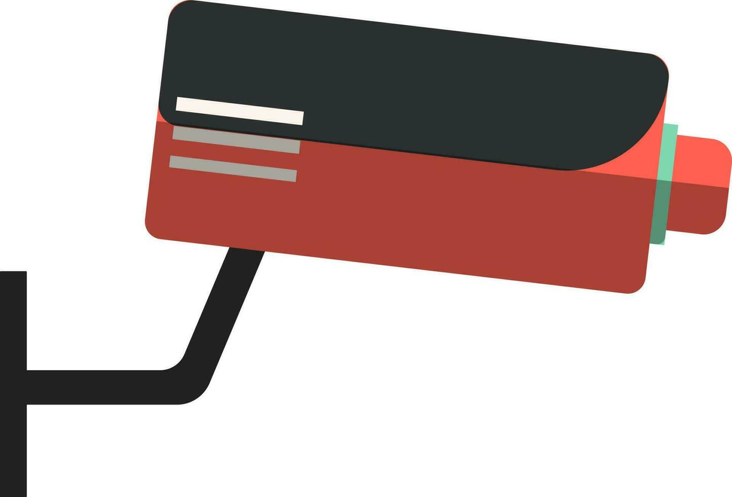 Surveillance cctv camera in orange and black color. vector