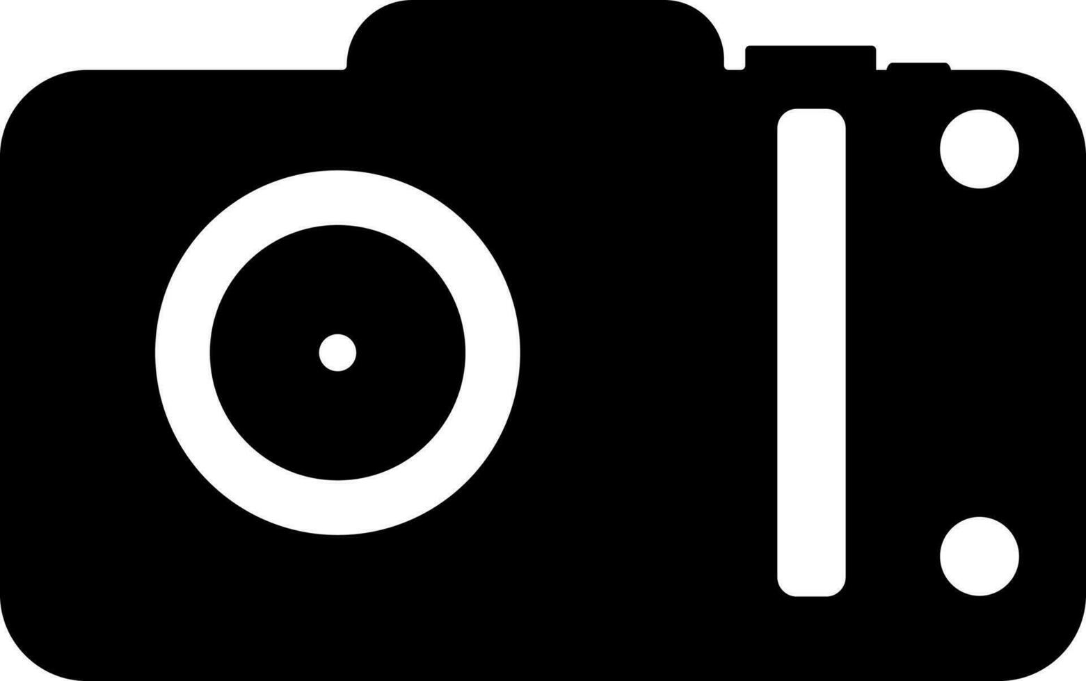 Black and white flat style camera. vector