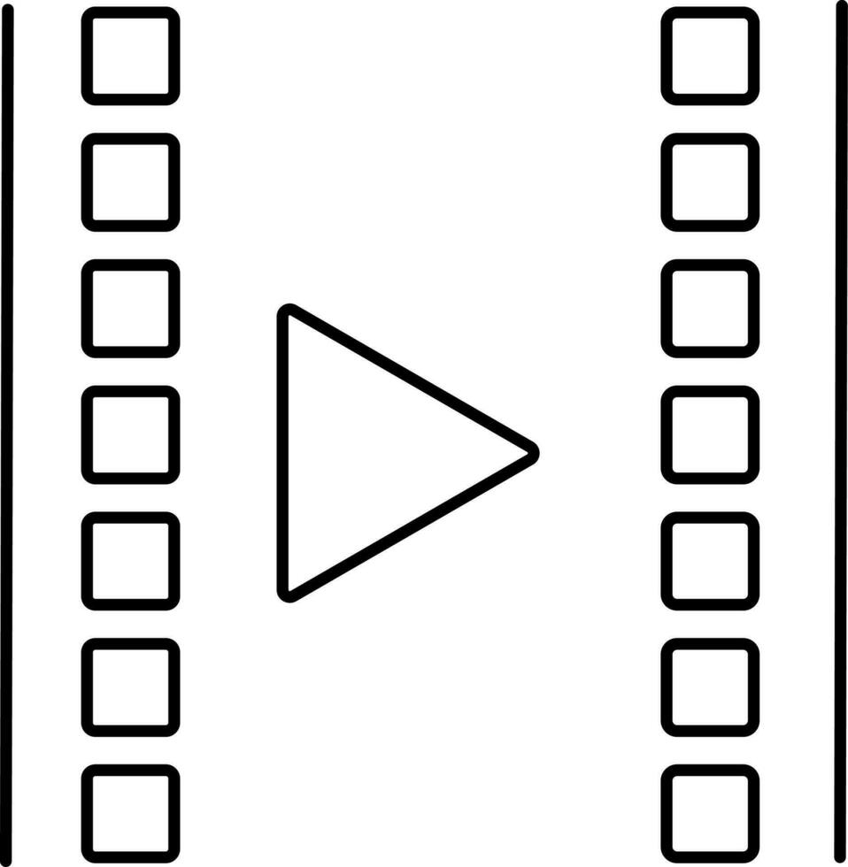 Film strip in black line art illustration. vector