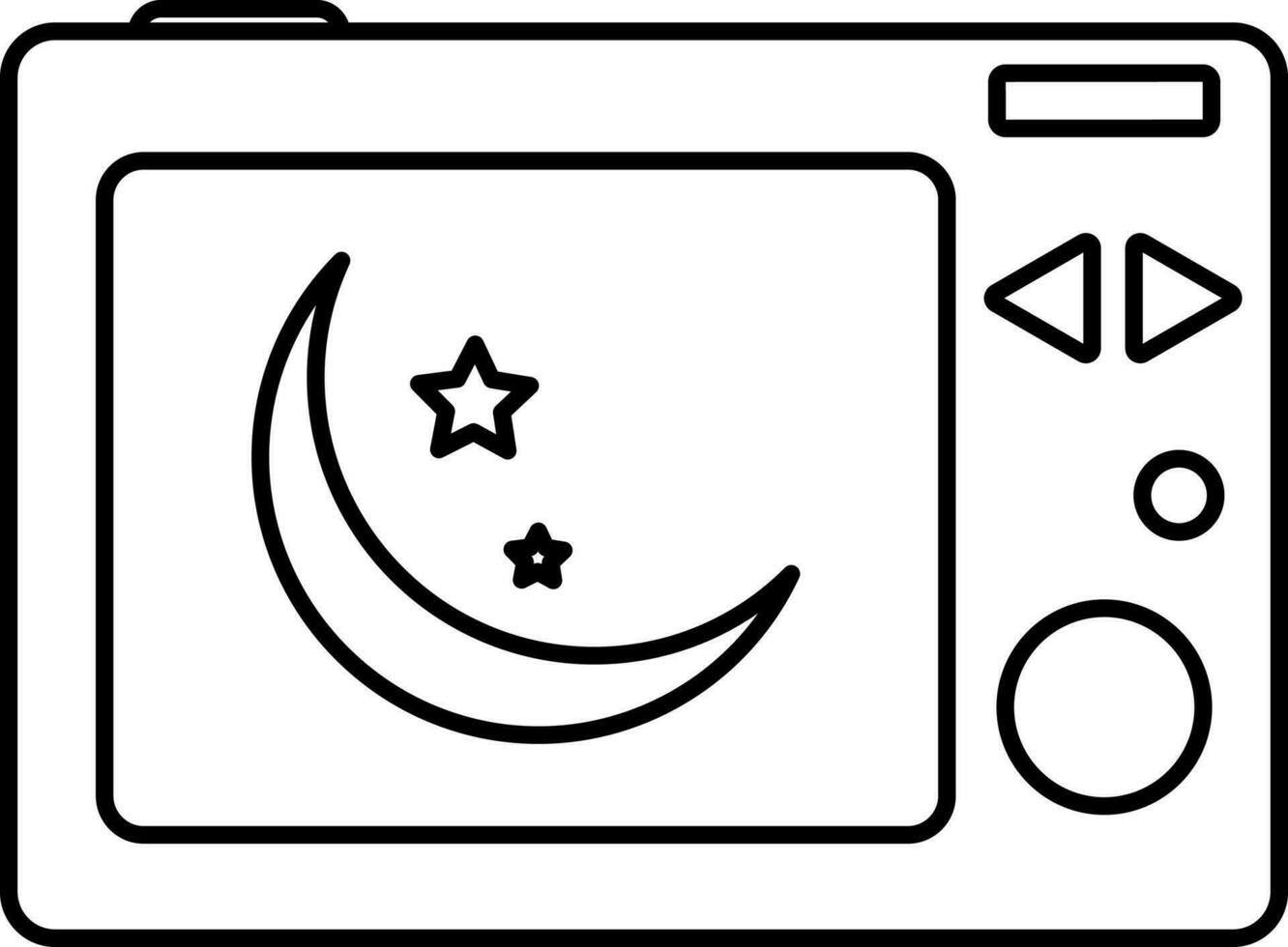 Camera with night mode icon or symbol. vector